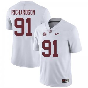 NCAA Men's Alabama Crimson Tide #91 Galen Richardson Stitched College 2018 Nike Authentic White Football Jersey MQ17D84GD